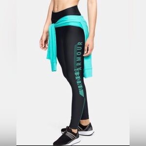 Under Armour Black and Teal Leggings